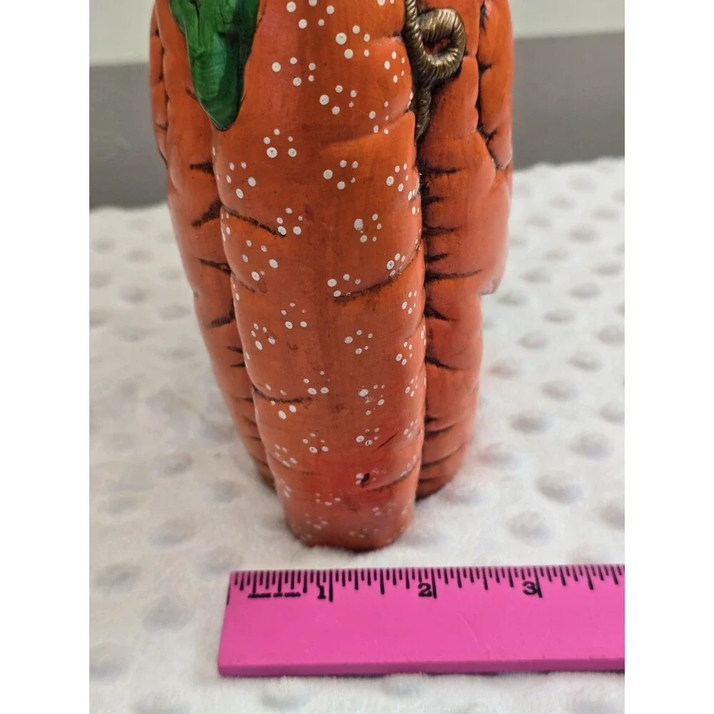 Vintage Ceramic Jack-O-Lantern Duo Halloween Pumpkin Decor 80s Hand Painted Prop